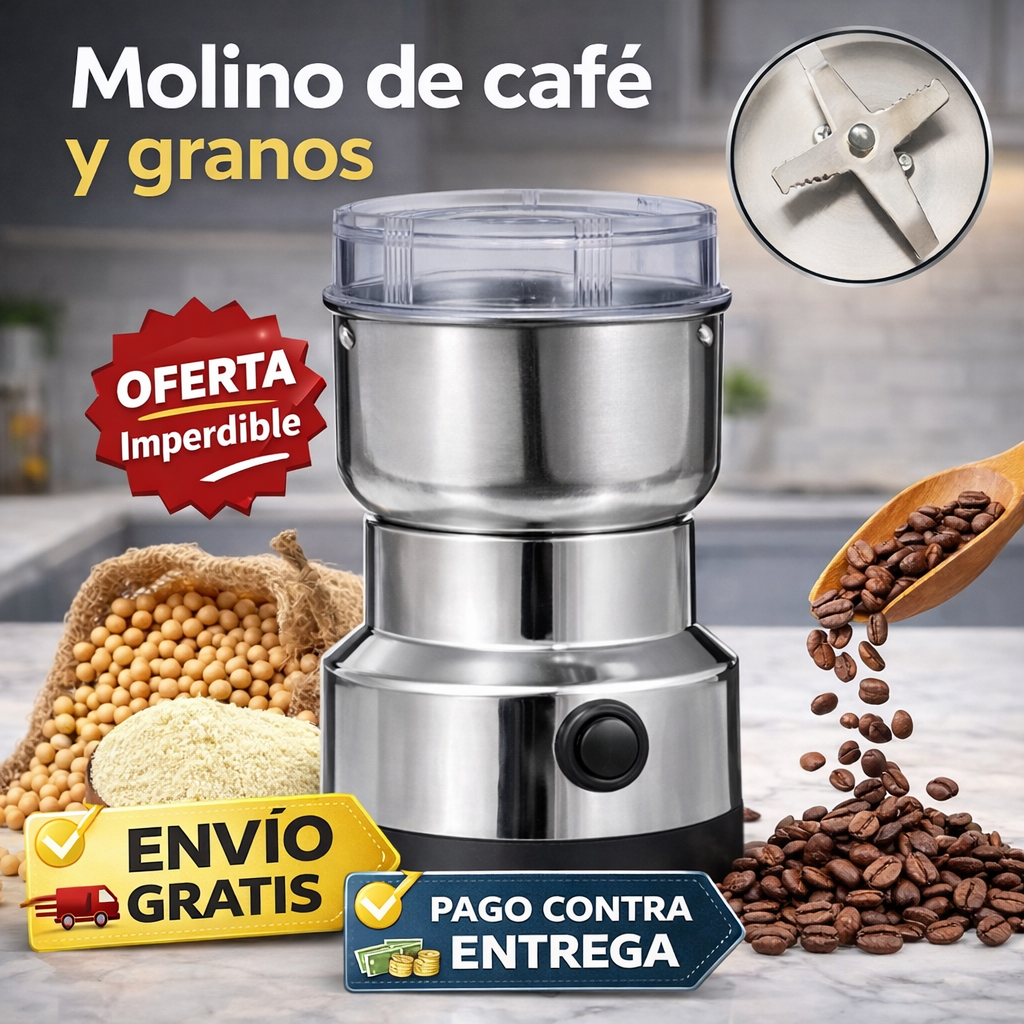 👉 Molino Eléctrico de Café y Granos – Potente, Compacto y Fácil de Usar